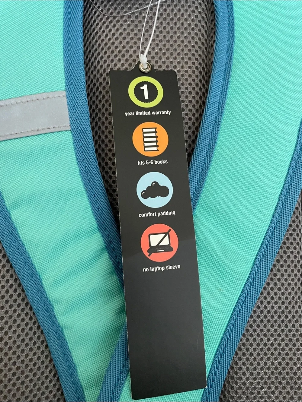 NWT Embark Turquoise Backpack/ Bookbag with Gray Accents